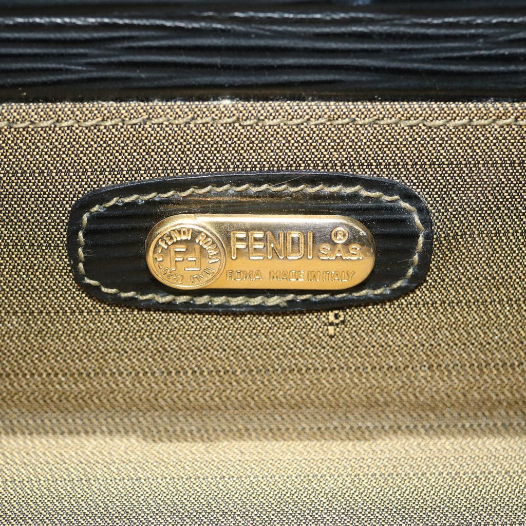 FENDI Zucca Canvas Vanity Trunk Hand Bag 2way Brown Black 29712A