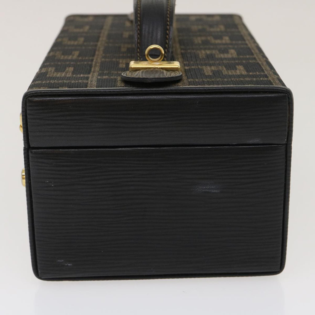 FENDI Zucca Canvas Vanity Trunk Hand Bag 2way Brown Black 29712A