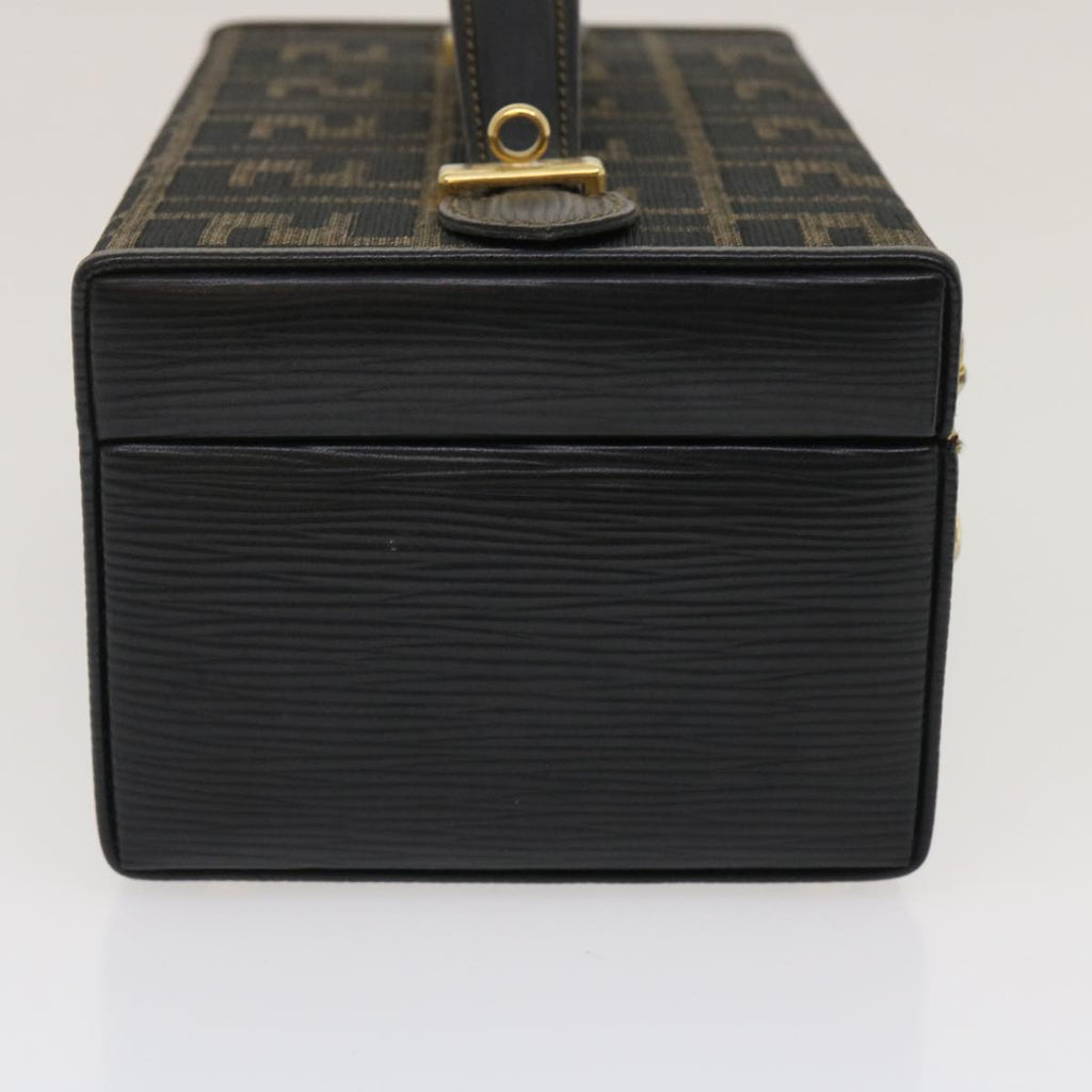FENDI Zucca Canvas Vanity Trunk Hand Bag 2way Brown Black 29712A