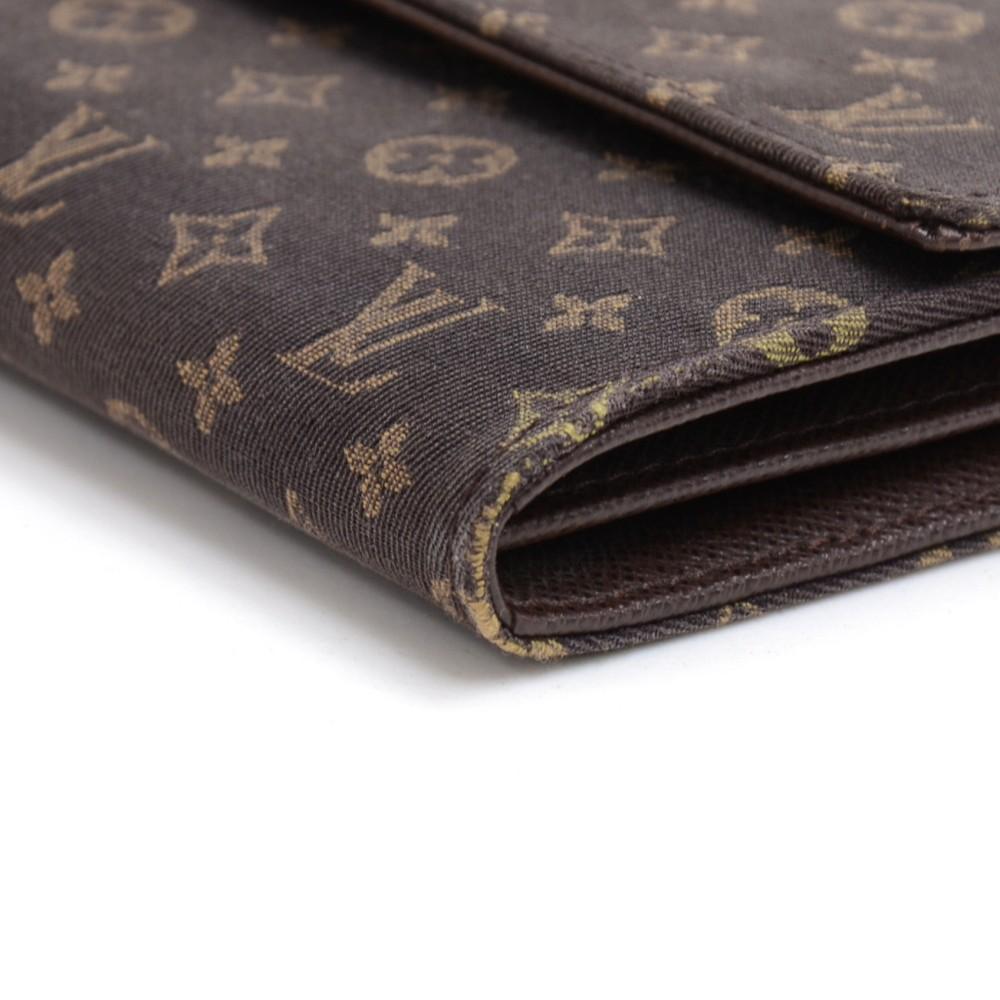 Louis Vuitto Ebene Mini Lin Monogram Canvas Bifold Wallet