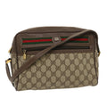 GUCCI Web Sherry Line GG Canvas Shoulder Bag Beige Red Green 29796