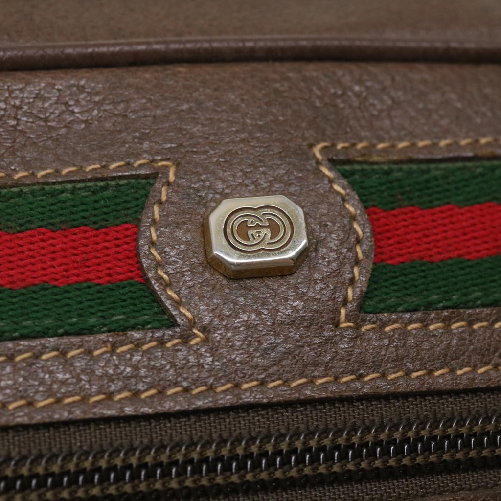 GUCCI Web Sherry Line GG Canvas Shoulder Bag Beige Red Green 29796