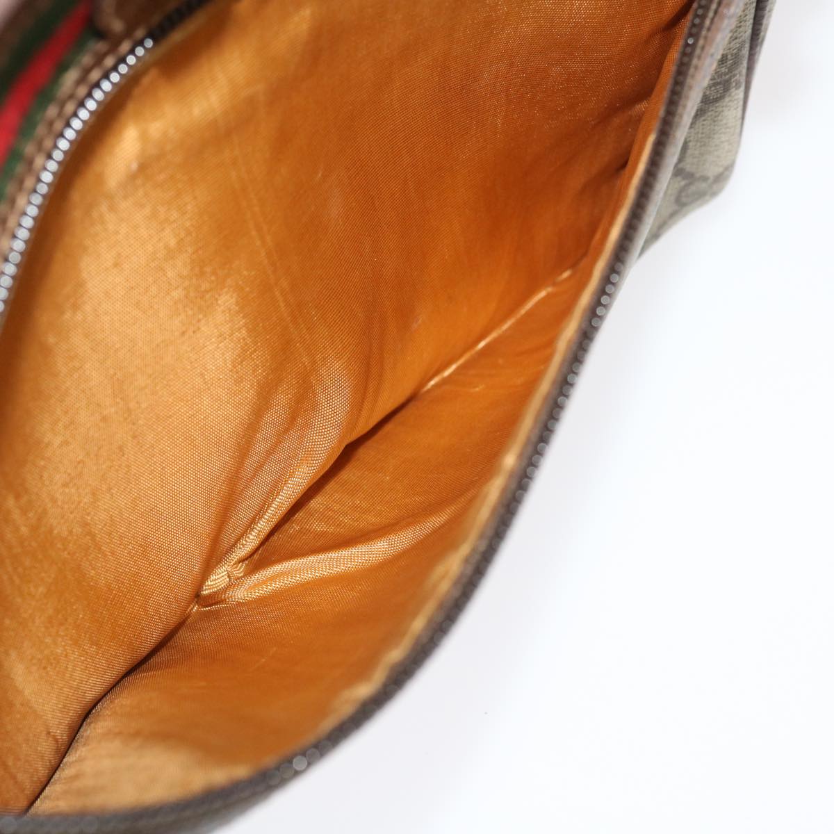 GUCCI Web Sherry Line GG Canvas Shoulder Bag Beige Red Green 29796