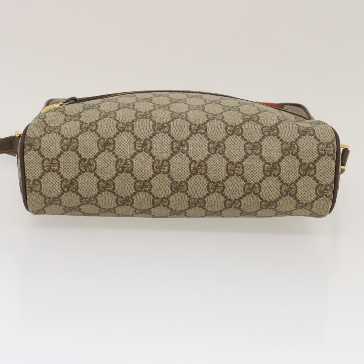 GUCCI Web Sherry Line GG Canvas Shoulder Bag Beige Red Green 29796