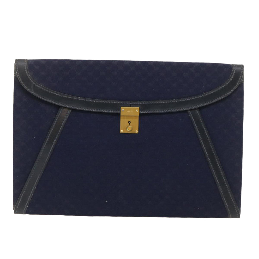 GUCCI Micro GG Canvas Clutch Bag Navy 29798