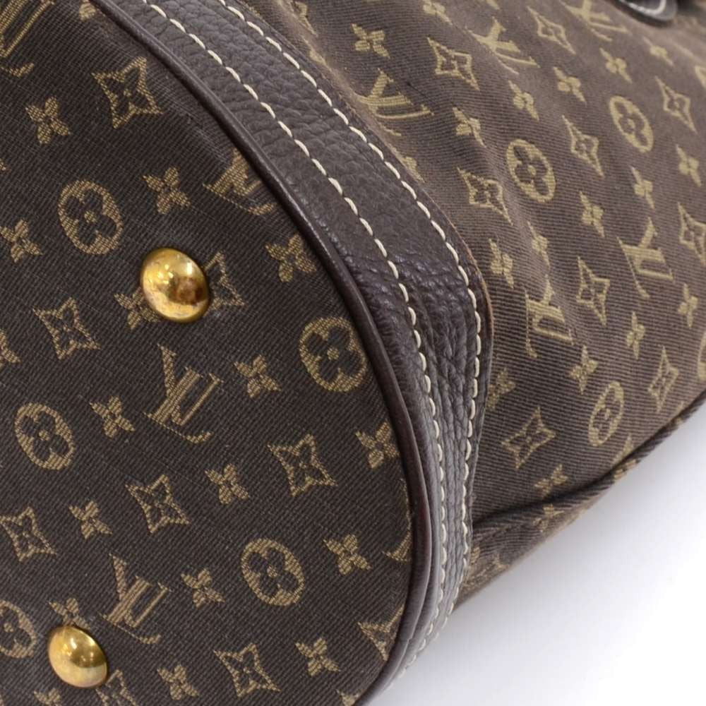 Louis Vuitto Bucket PM Mini Lin Monogram EbÃ¨ne Canvas Shoulder Bag with Pouch
