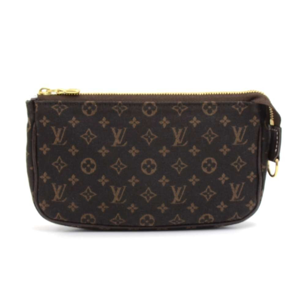 Louis Vuitto Bucket PM Mini Lin Monogram EbÃ¨ne Canvas Shoulder Bag with Pouch