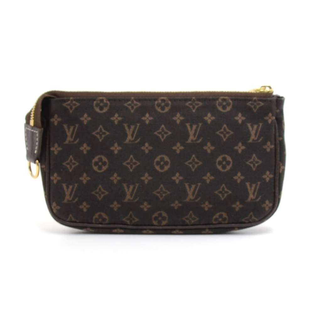 Louis Vuitto Bucket PM Mini Lin Monogram EbÃ¨ne Canvas Shoulder Bag with Pouch