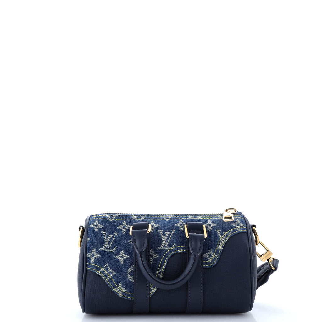 Louis Vuitton Nigo Keepall Bandouliere Bag Monogram Denim and Taurillon Leather XS