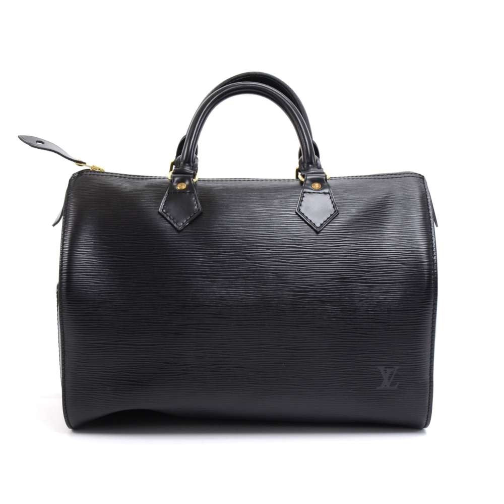 Louis Vuitto Speedy 30 Black Epi Leather City Handbag