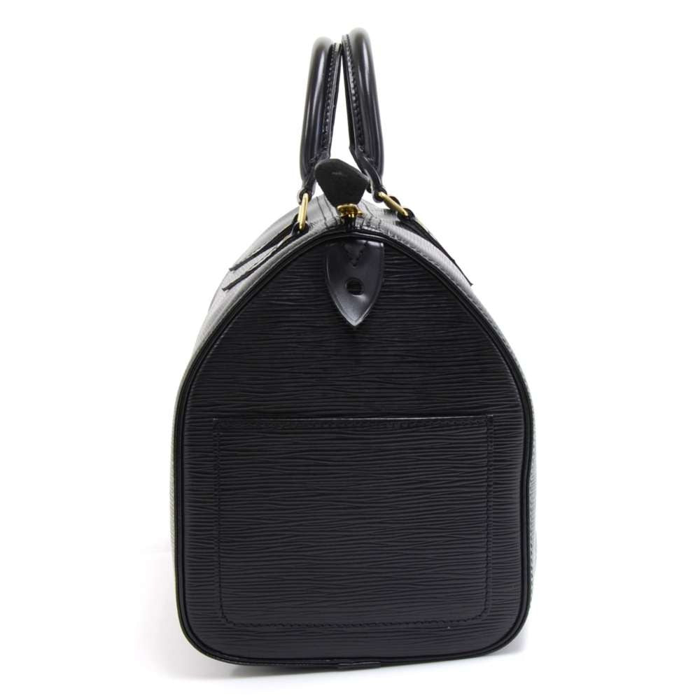 Louis Vuitto Speedy 30 Black Epi Leather City Handbag