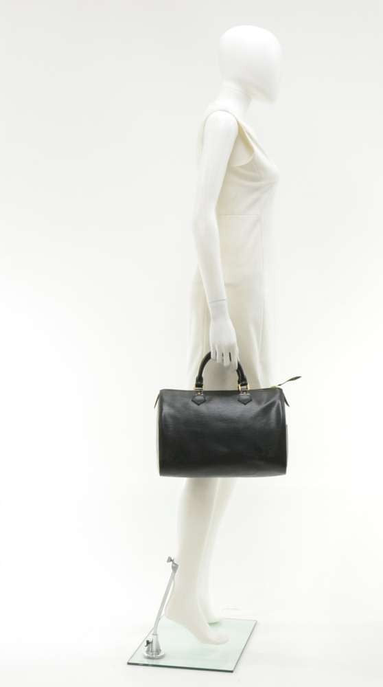 Louis Vuitto Speedy 30 Black Epi Leather City Handbag