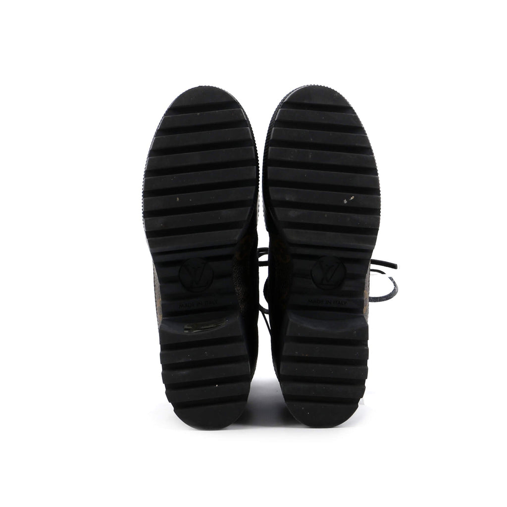 Louis Vuitton Women's Laureate Platform Desert Boots Suede with Monogram Canvas