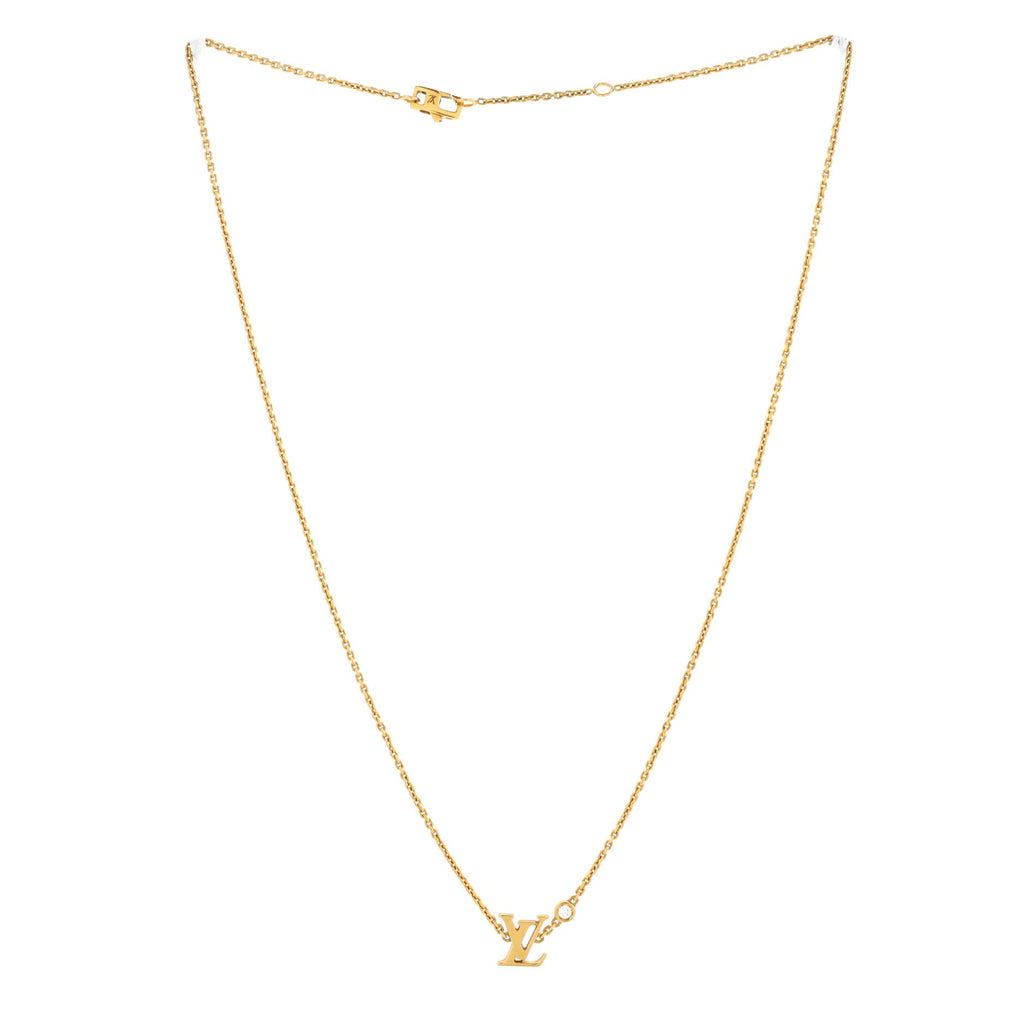 Louis Vuitton Idylle Blossom LV Pendant Necklace 18K Yellow Gold with Diamond