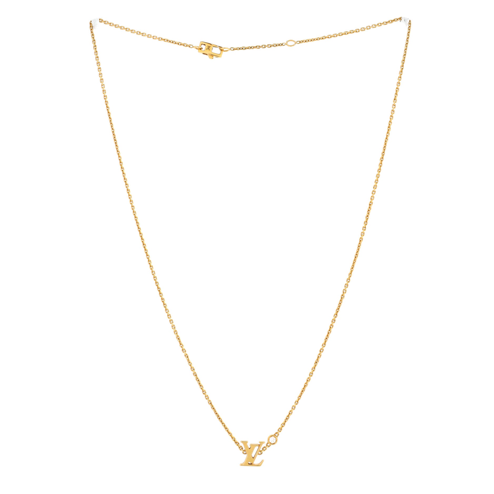 Louis Vuitton Idylle Blossom LV Pendant Necklace 18K Yellow Gold with Diamond