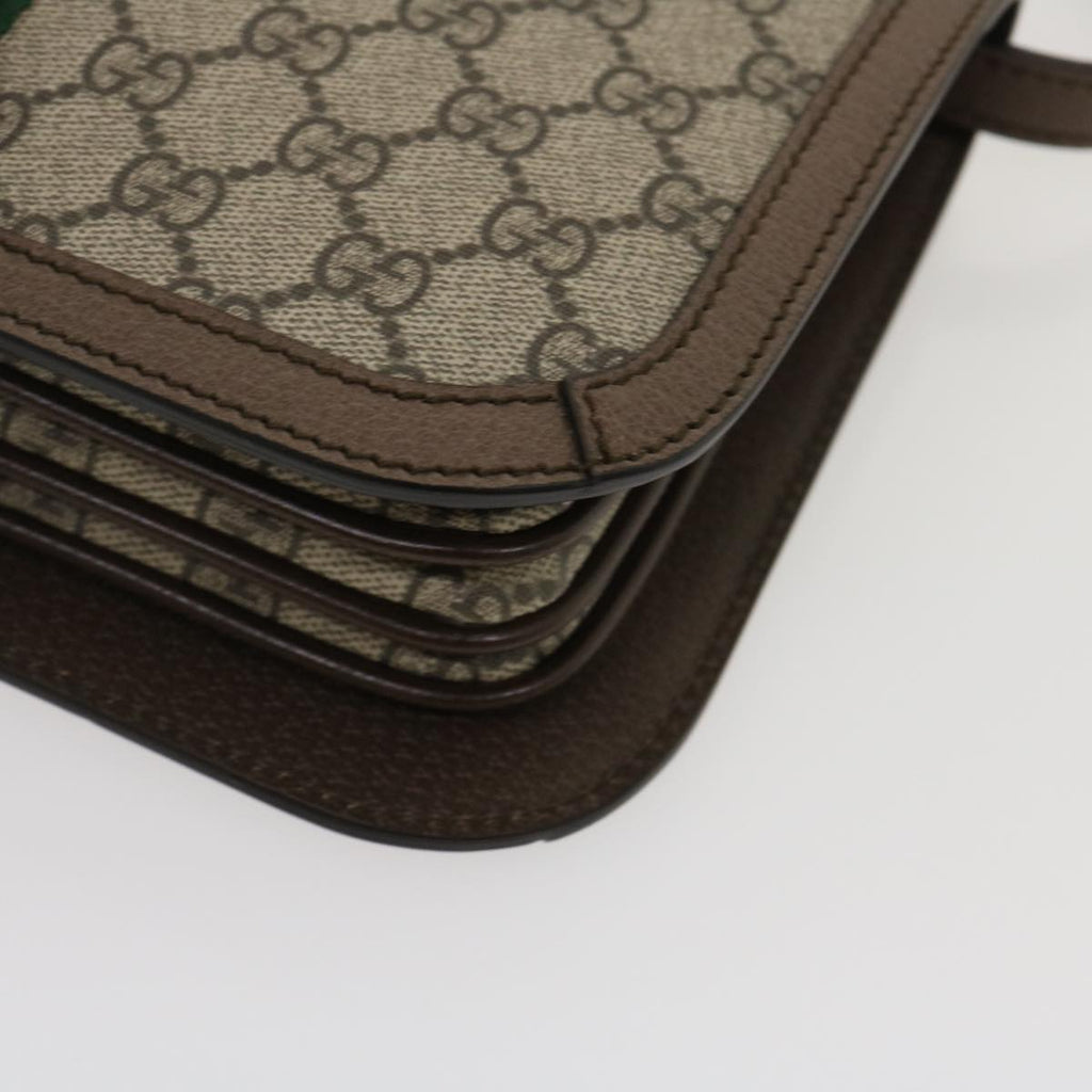 GUCCI GG Supreme Ophidia Web Sherry Line Shoulder Bag Beige 29884A