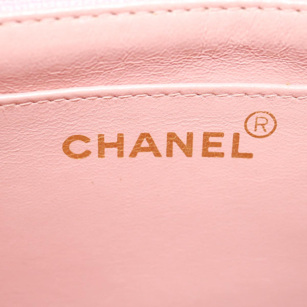 CHANEL Matelasse Turn Lock Chain Diana Shoulder Bag Canvas Pink CC 29889A