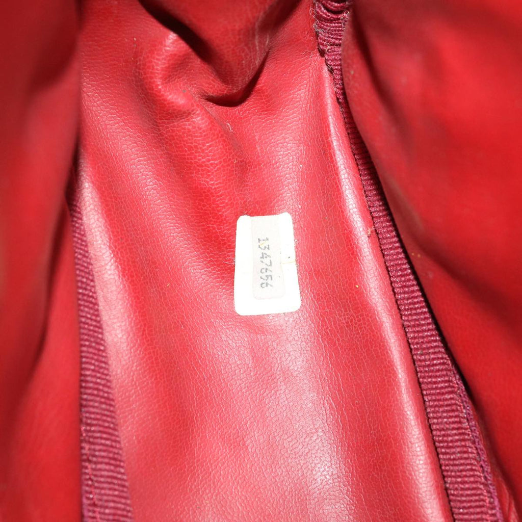 CHANEL Matelasse Chain Shoulder Bag Lamb Skin Enamel Red Clear CC 29894A