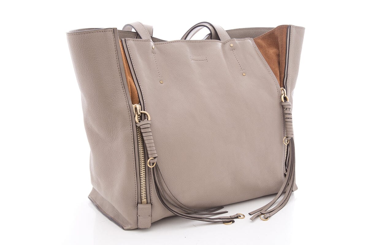 Chloe Beige & Brown Leather & Suede Milo Tote