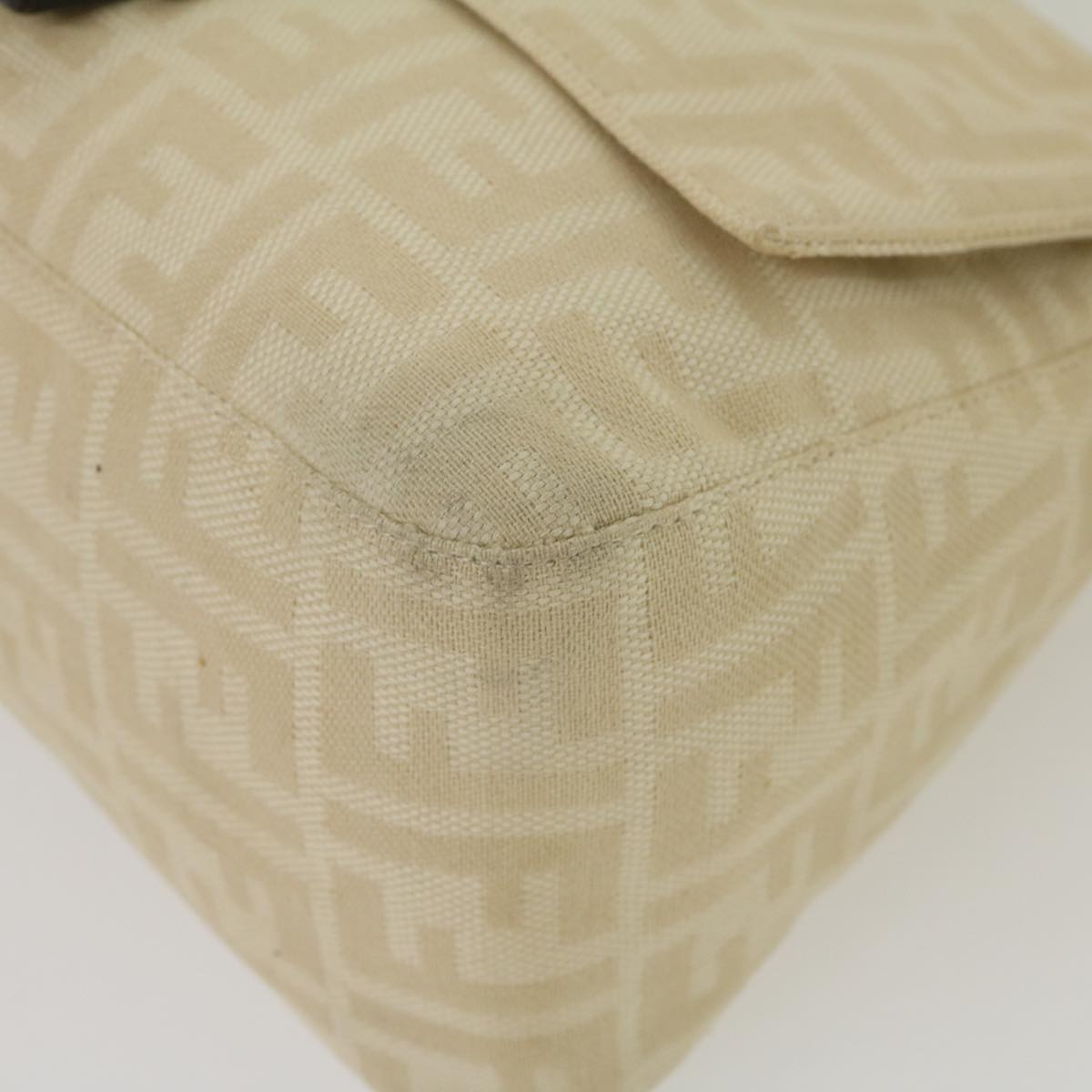 FENDI Zucca Canvas Mamma Baguette Shoulder Bag Beige 29900