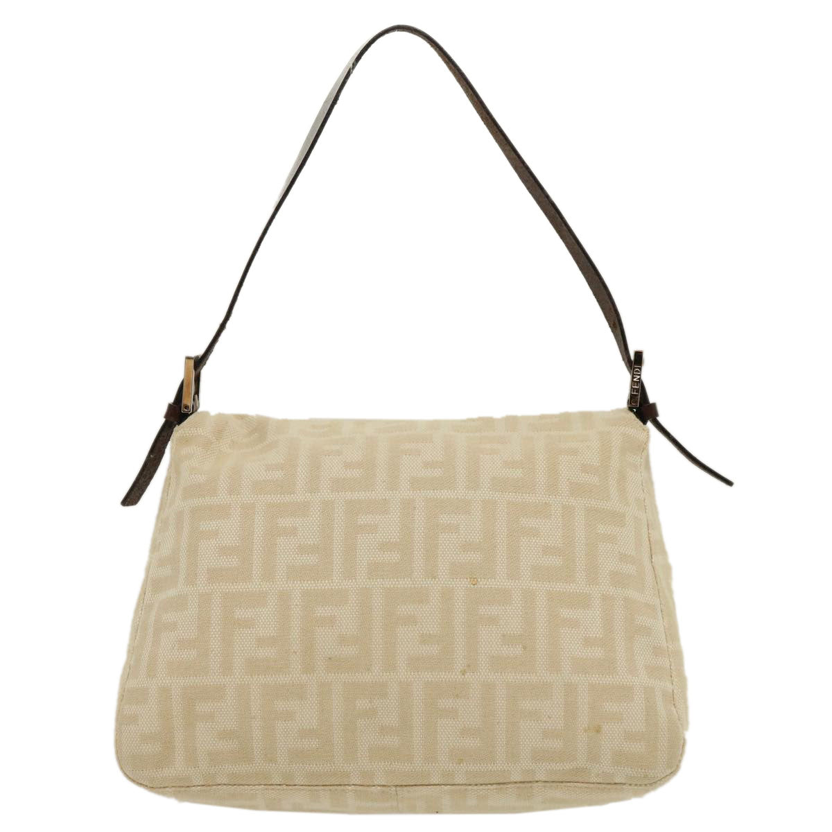 FENDI Zucca Canvas Mamma Baguette Shoulder Bag Beige 29900