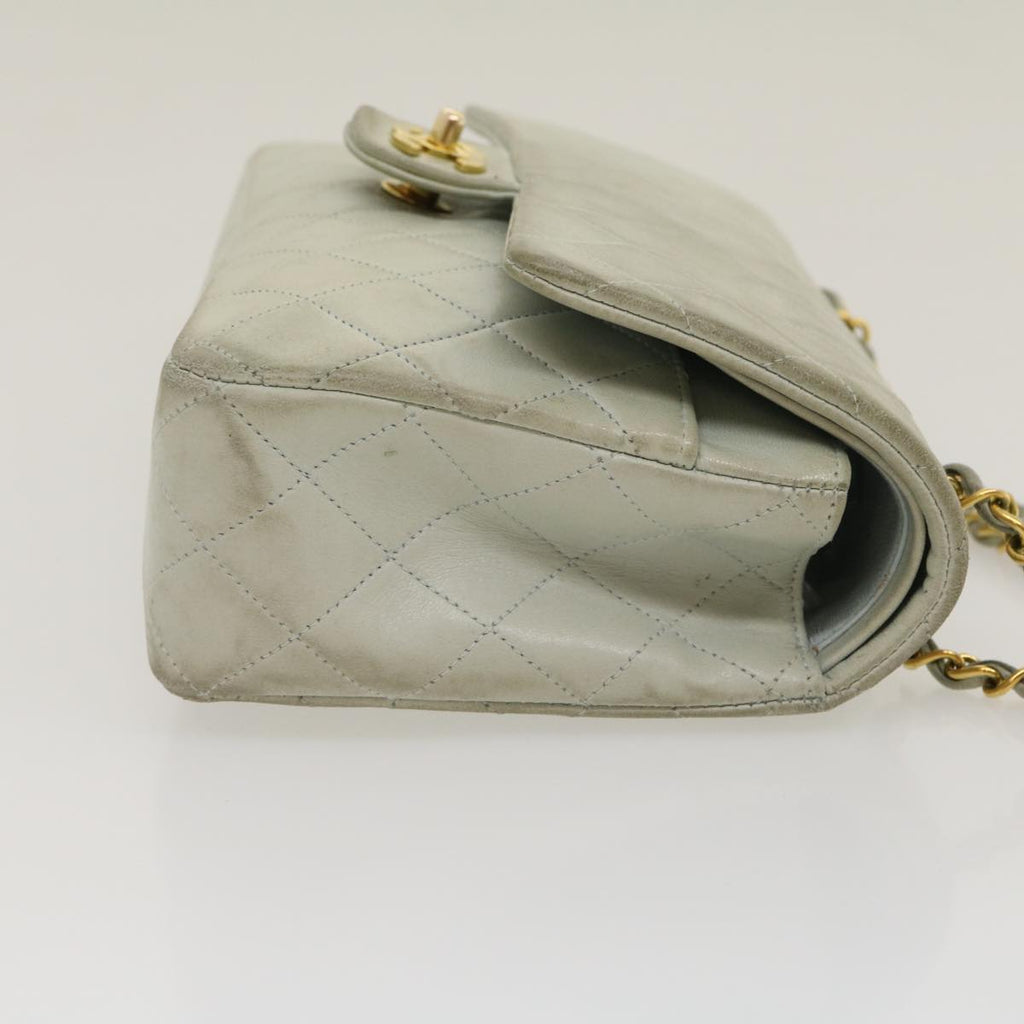 CHANEL Classic Matelasse 25 Double Chain Flap Shoulder Bag Lamb Skin 29961A