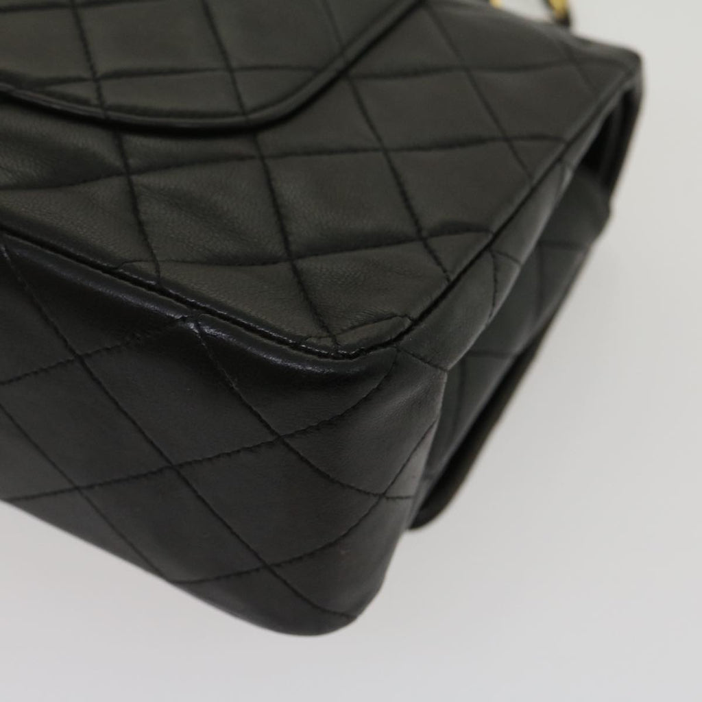 CHANEL Classic Matelasse 25 Chain Flap Shoulder Bag Lamb Skin Black 29962A
