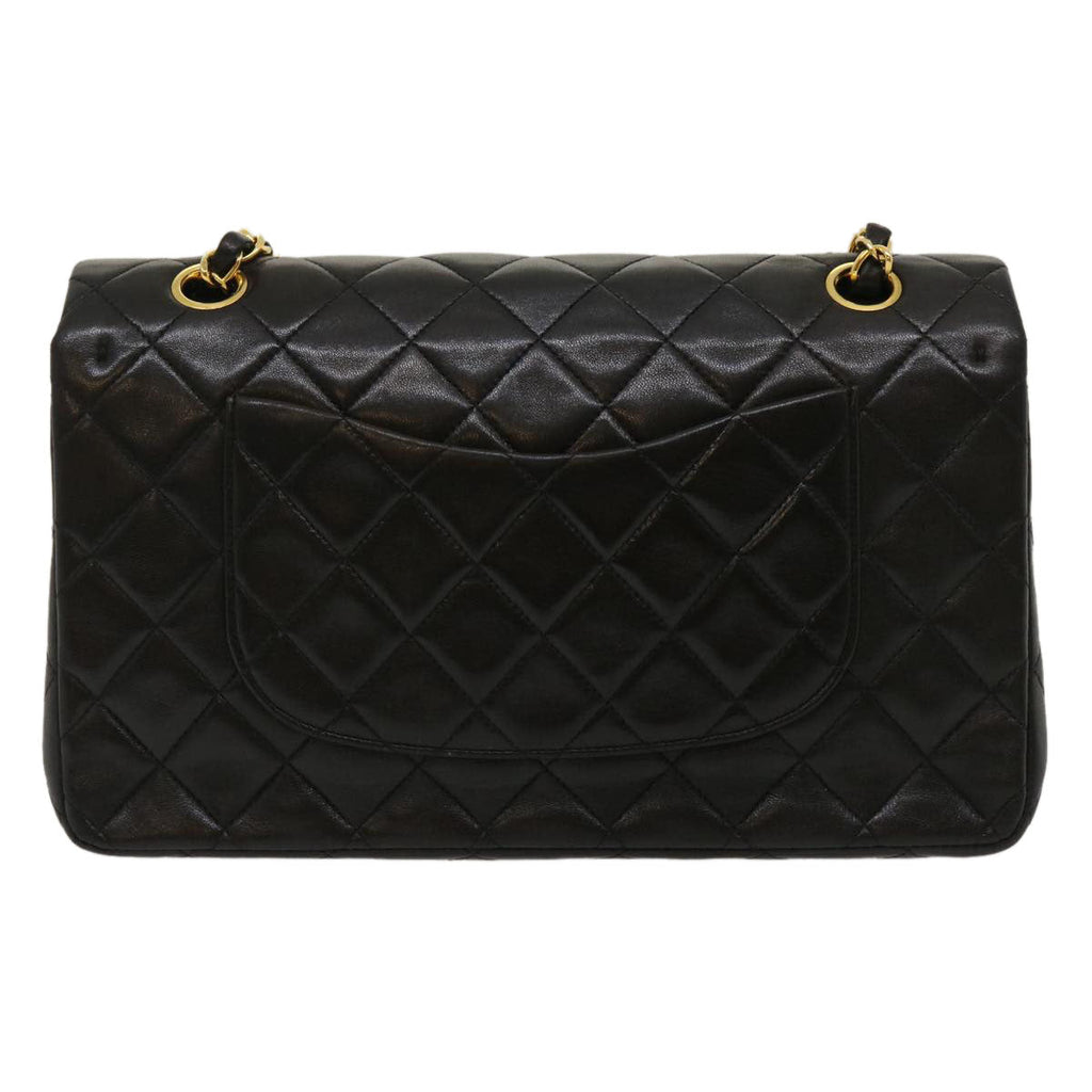 CHANEL Classic Matelasse 25 Chain Flap Shoulder Bag Lamb Skin Black 29962A