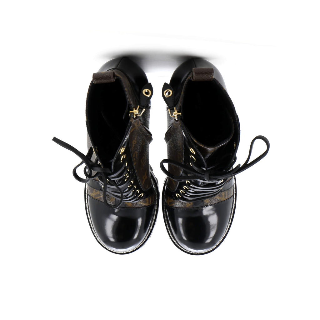 Louis Vuitton Women's Star Trail Ankle Boots Monogram Canvas with Patent