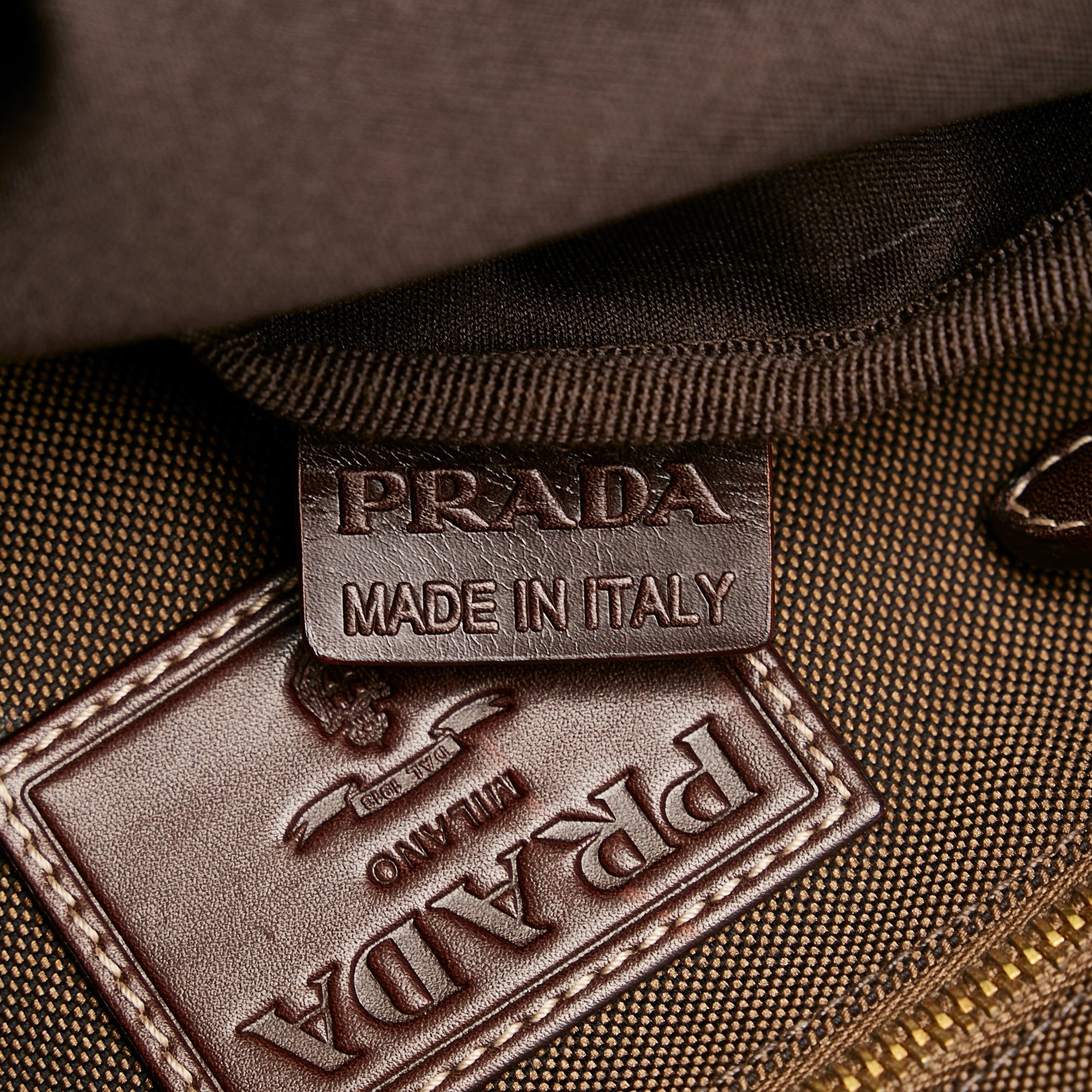 Prada Canapa Logo Crossbody Brown Canvas