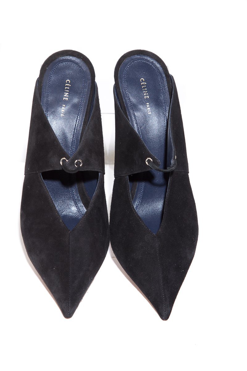 CÃƒÆ’Ã‚Â©line Black Suede Mules SZ 39