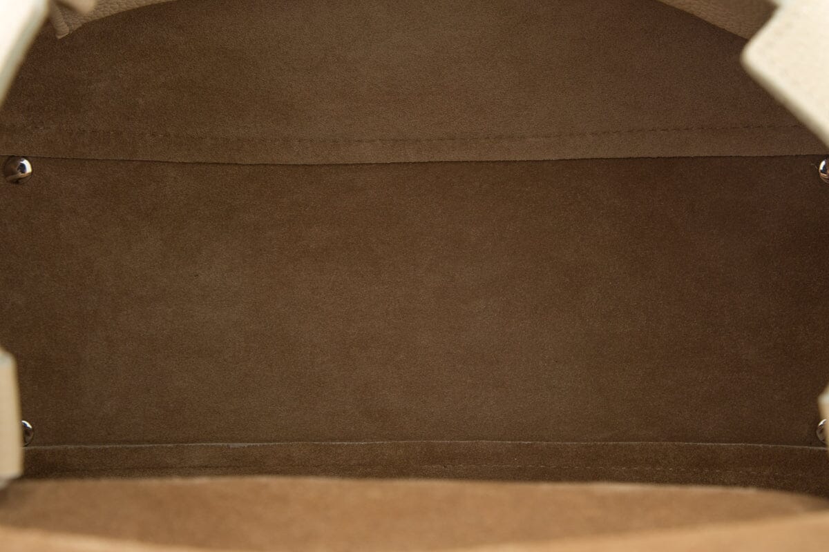 The Row Ivory Fine Grain Leather "The Sidekick" Handbag