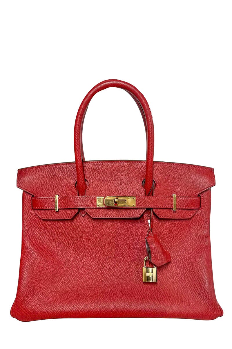 HermÃƒÆ’Ã‚Â¨s 2016 Rouge Casaque Epsom Leather Birkin 30 CM with Gold Hardware