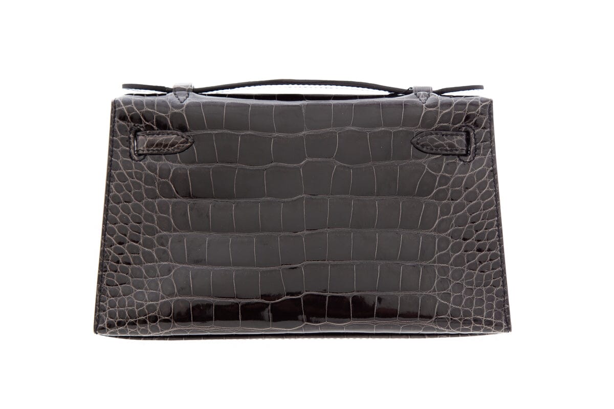 HermÃƒÆ’Ã‚Â¨s 2018 Graphite Smooth Alligator Ensis Kelly Mini Pochette