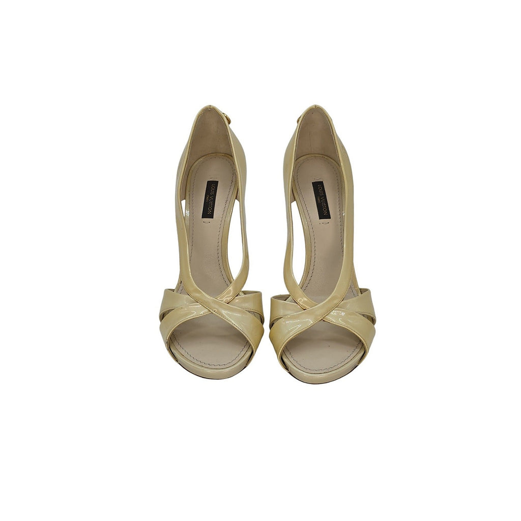 Louis Vuitton Pearly Gold Padlock Pumps - Sz. 37