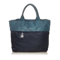 Blue Prada Tessuto Reversible Tote Bag
