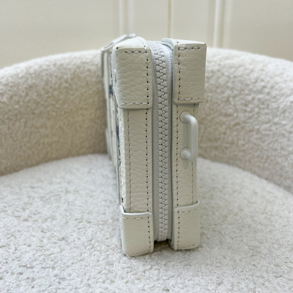 LV Soft Trunk Wallet with Graphic Print in Powder White Monogram and White HW