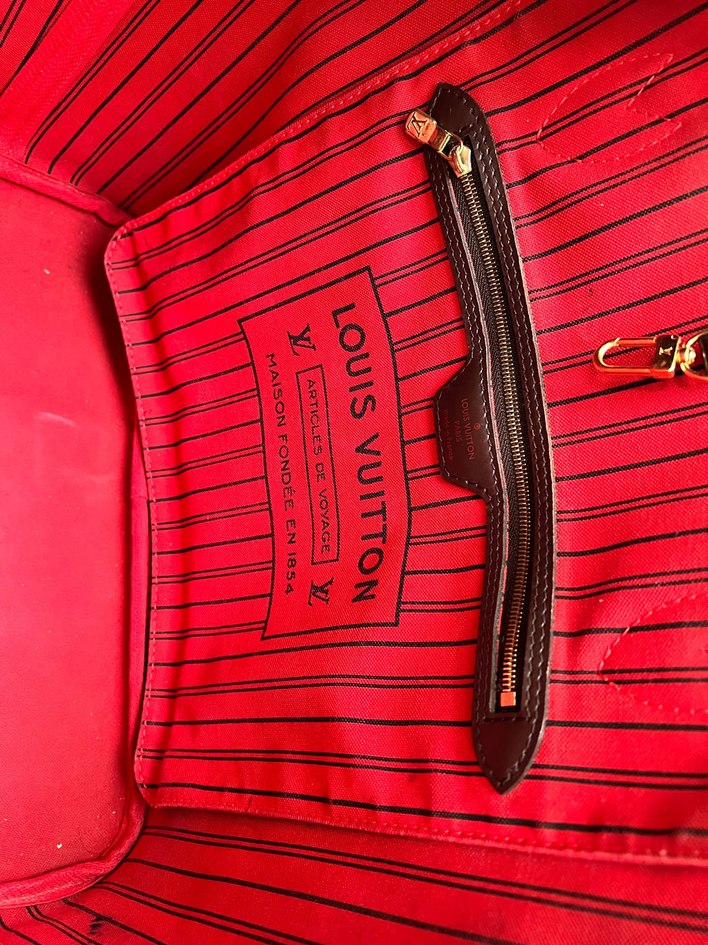 Louis Vuitton Neverfull MM Damier Ebene Cherry Interior (RRP £1,410)