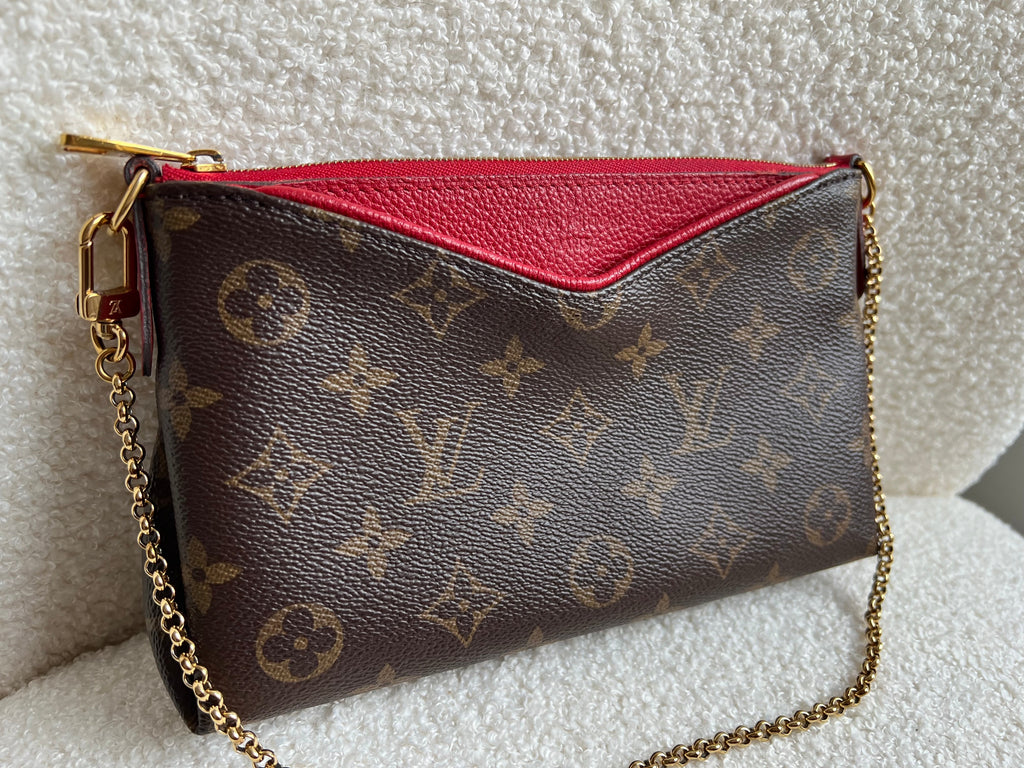 Louis Vuitton Red and Monogram Pallas Pochette