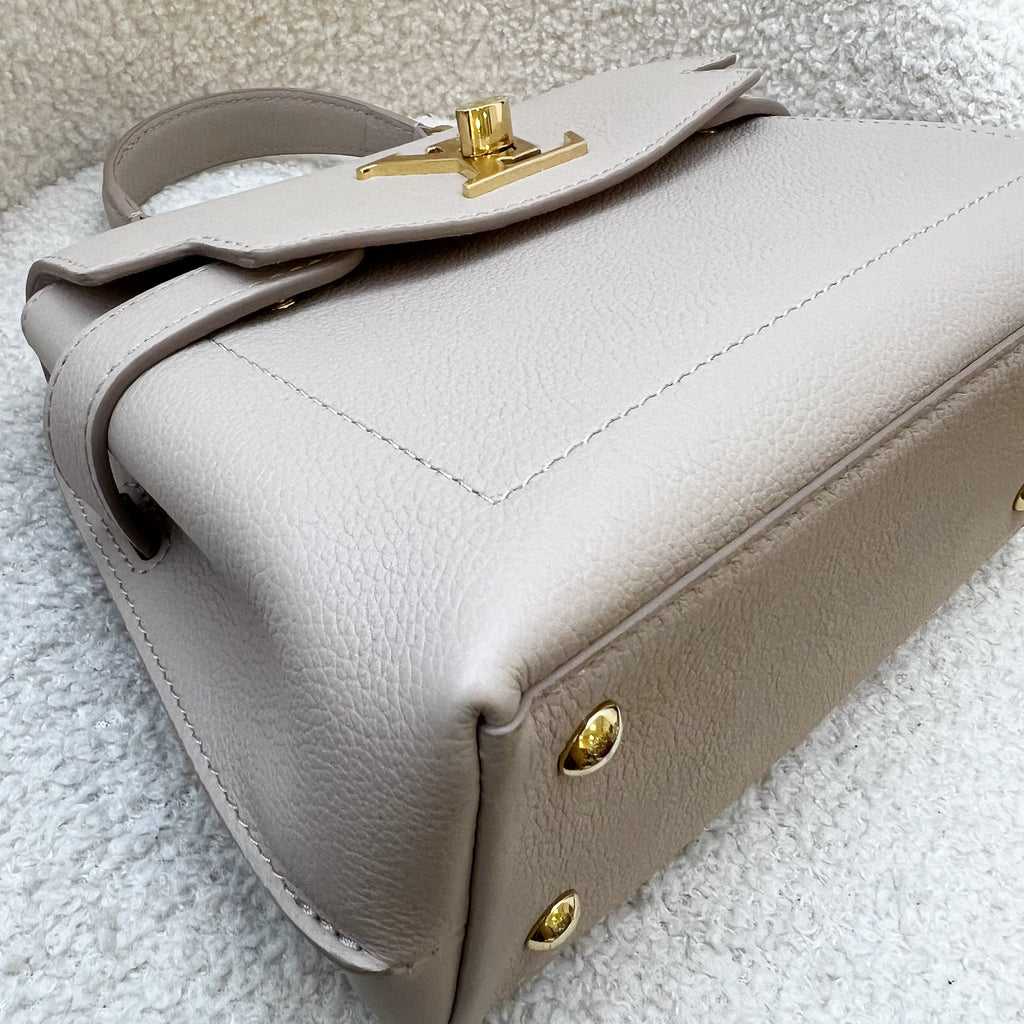 Lv Lockme Ever Mini in Greige Grained Calfkin and LGHW