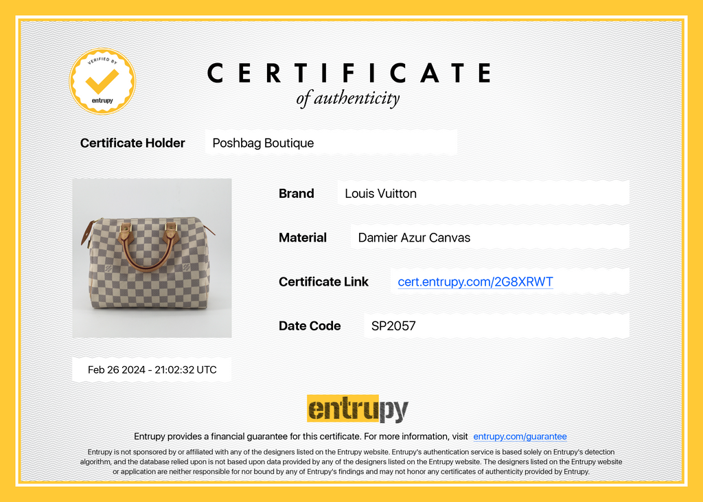 Louis Vuitto Louis Vuitton Speedy 25 Damier Azur Bag