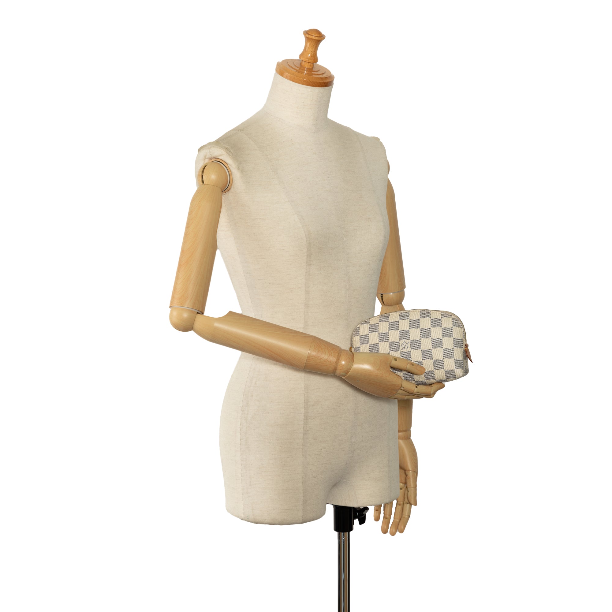 White Louis Vuitton Damier Azur Cosmetic Pouch