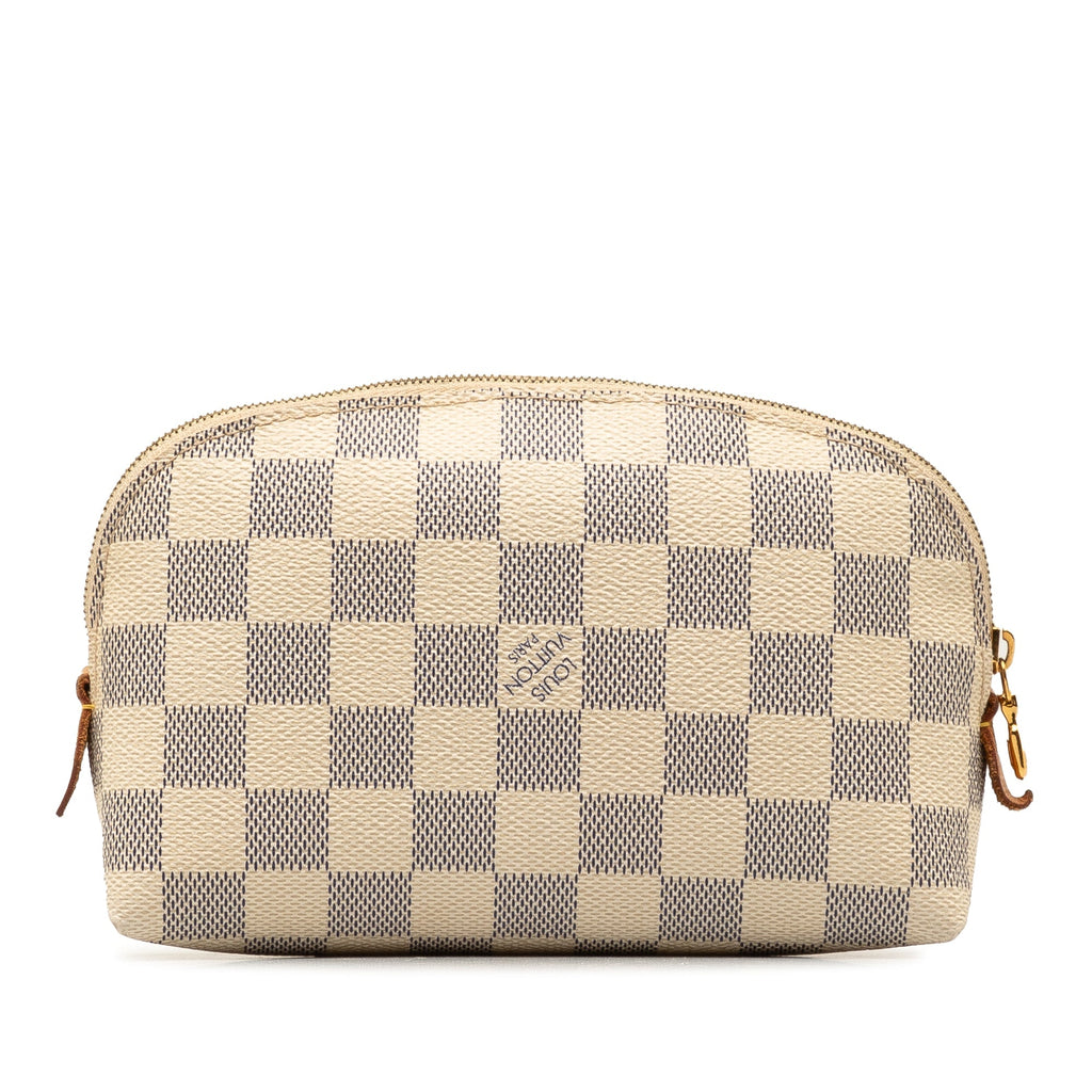 White Louis Vuitton Damier Azur Cosmetic Pouch