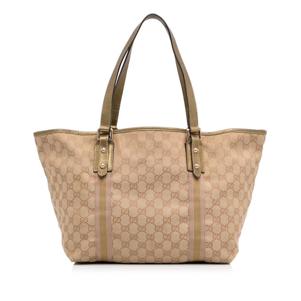 Tan Gucci GG Canvas Jolicoeur Tote