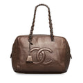 Chanel CC Chain Brown Lambskin Silver