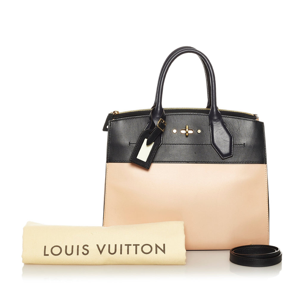 Tan Louis Vuitton City Steamer MM Satchel