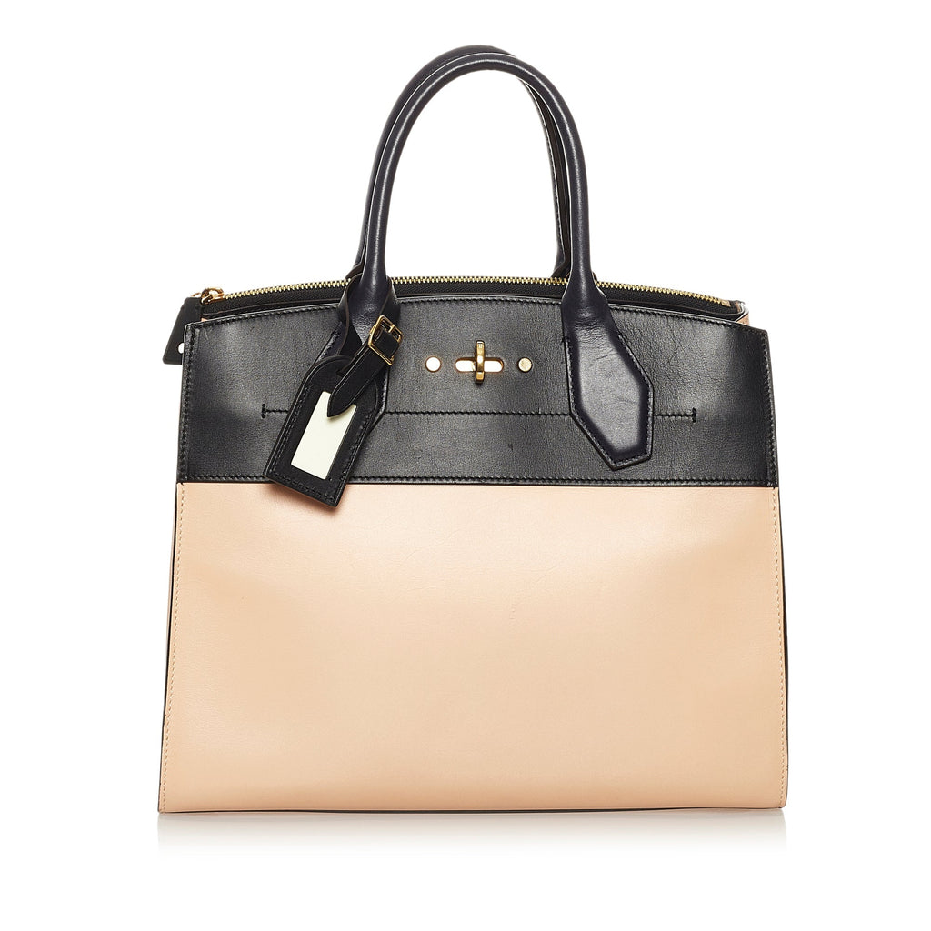 Tan Louis Vuitton City Steamer MM Satchel