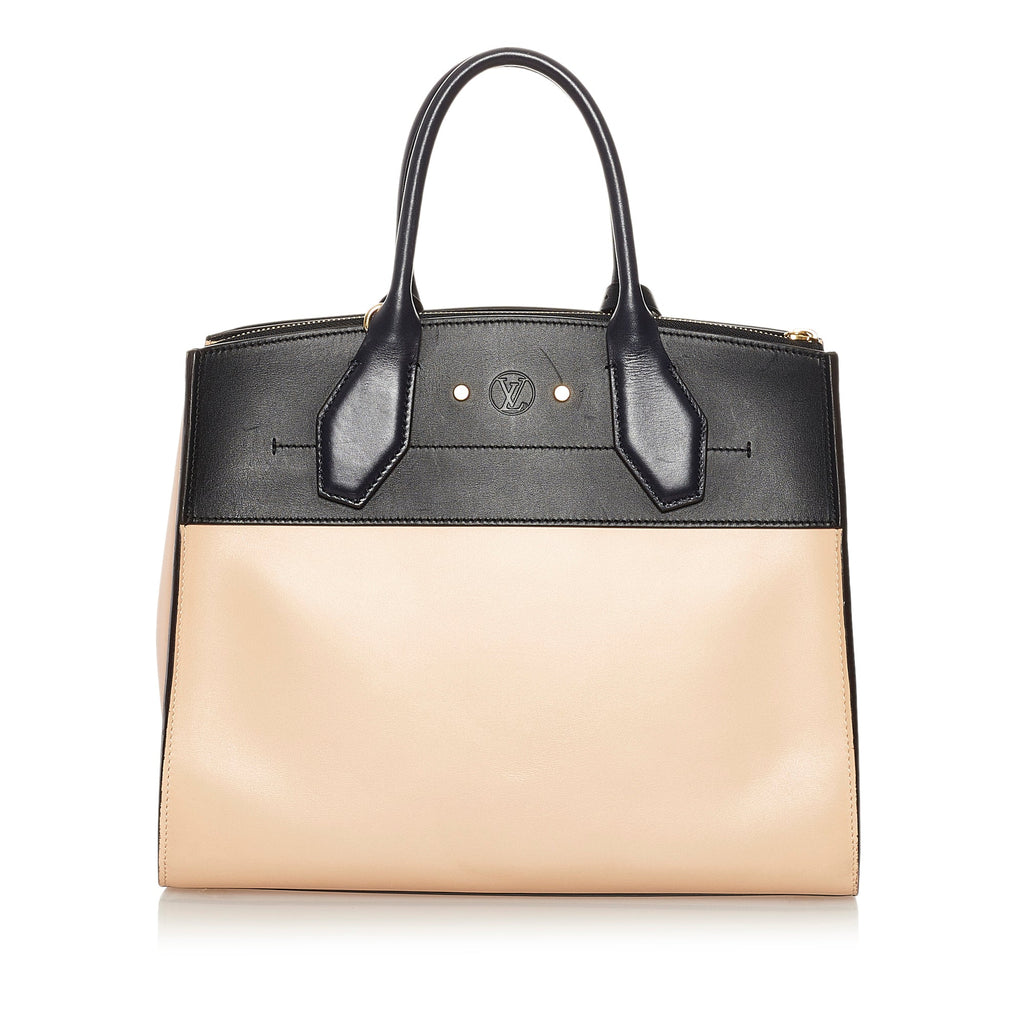 Tan Louis Vuitton City Steamer MM Satchel