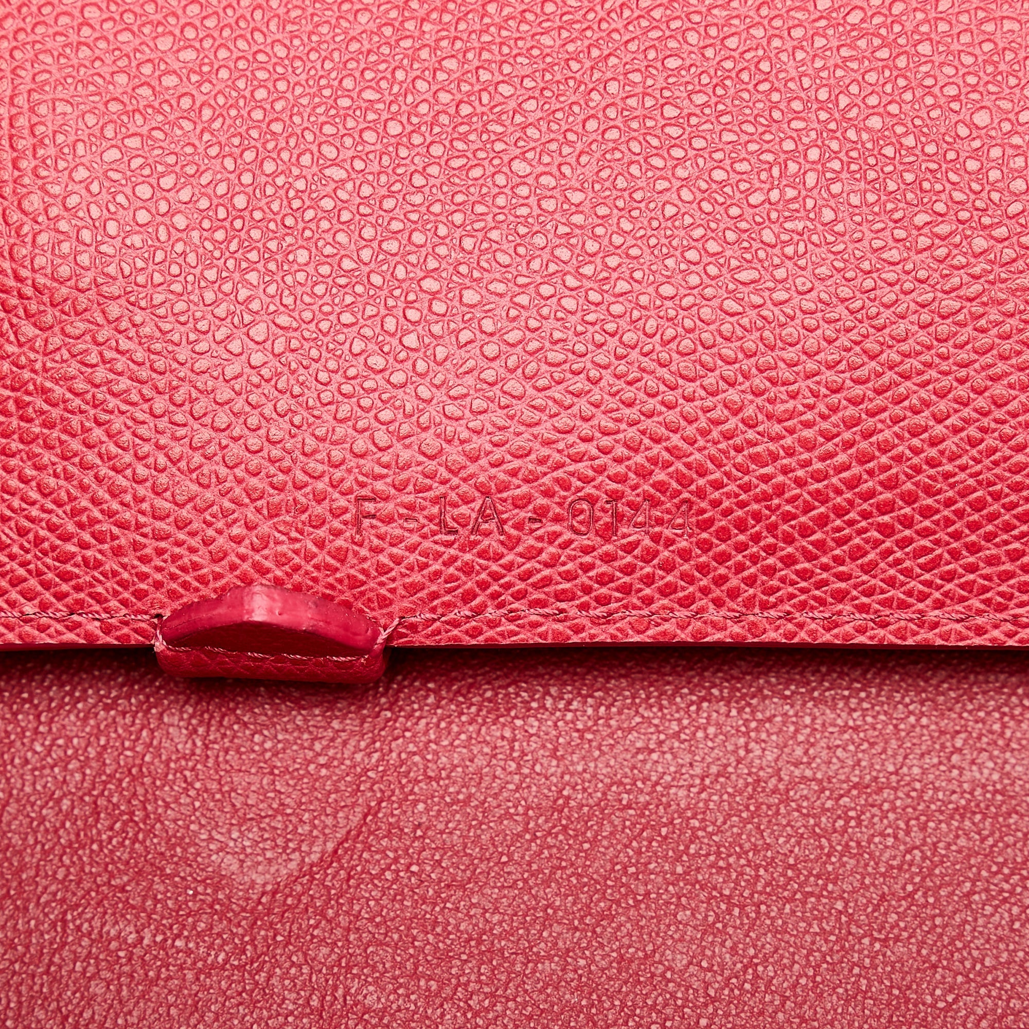 Red Celine Horizontal Cabas Leather Tote Bag