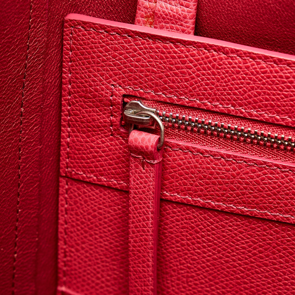 Red Celine Horizontal Cabas Leather Tote Bag